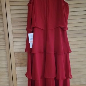 Elegant Red Layered Dress